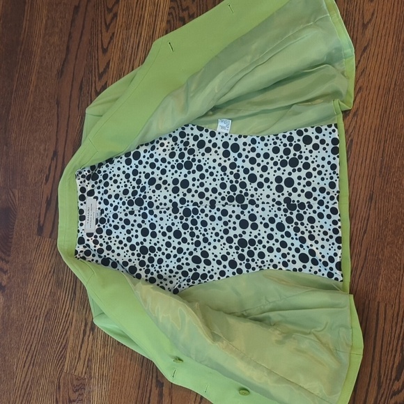 Green Cropped Double Breasted Old Money Cropped Office Siren Blazer sz 14P - Picture 8 of 10